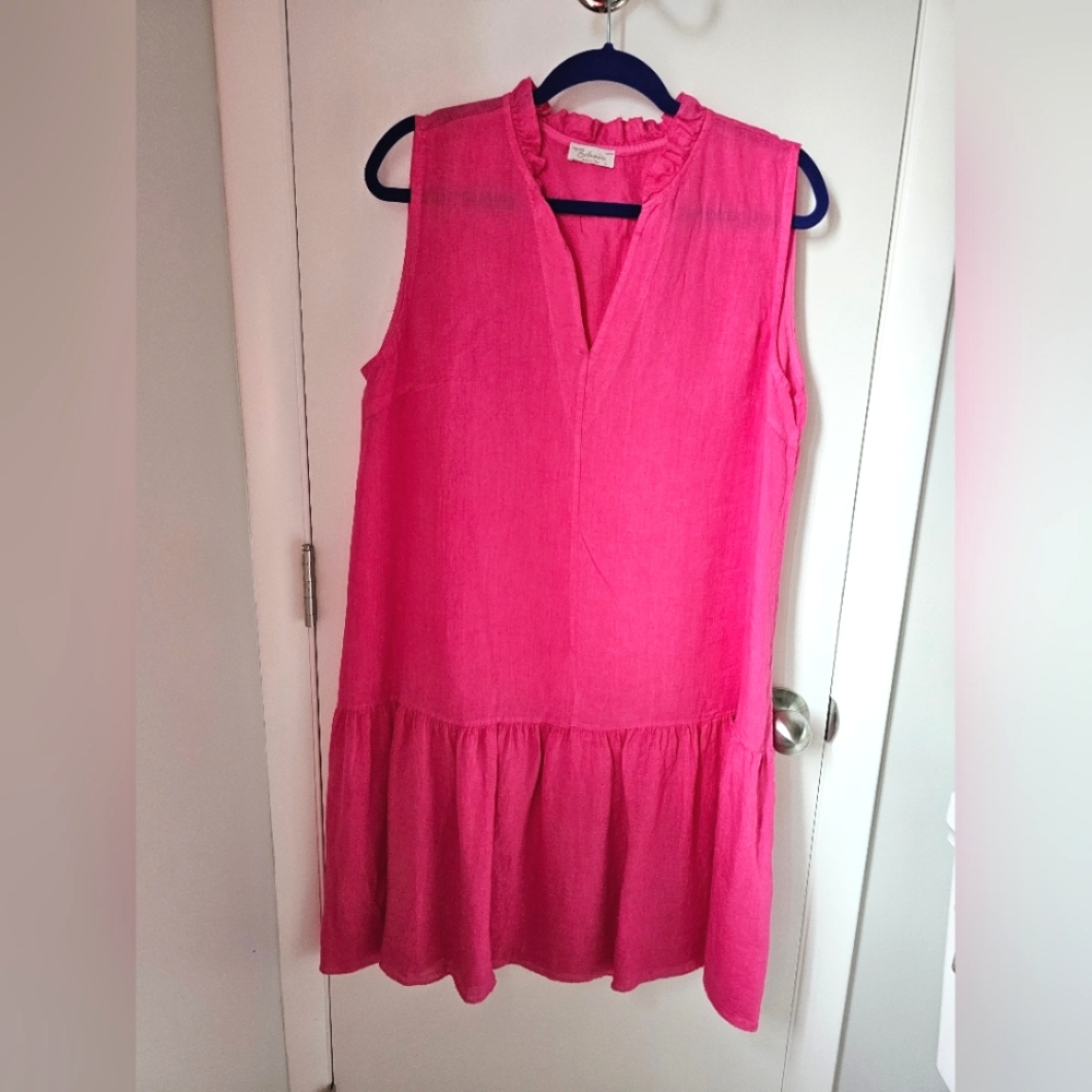 Fuschia Italian Linen Dress NWOT
